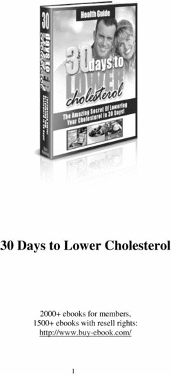 Product picture 30 days to lower cholesterol(Resell Rights)